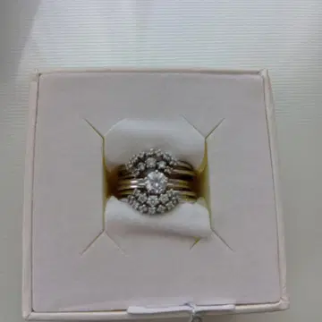 스와로브스키 레이어드 반지 세트 골드 실버