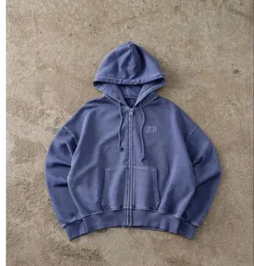블루 풀 집업 후드티