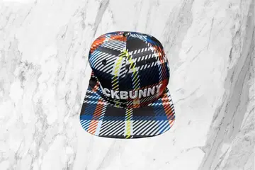 JACK BUNNY 체크 무늬 스냅백 캡