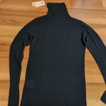 PLST 플라스테 시어 리브 터틀넥 스웨터 블루 L