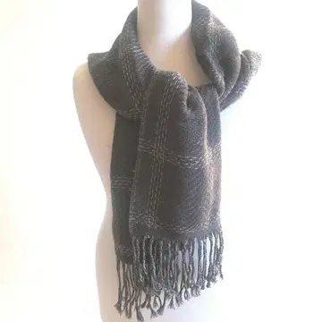 아르마니 다크 그레이 체크 무늬 머플러