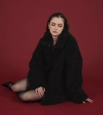 Mili affinity 푸들 보아 오버 사이즈 더블 지퍼 블루종