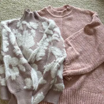 핑크 니트 스웨터 2세트