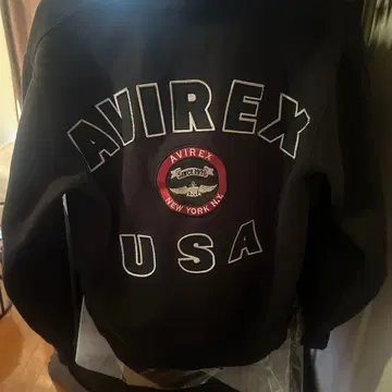 AVIREX 지퍼 후드티 블랙