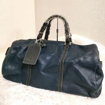 JFA x KIRIN 보스턴 백 천연 가죽 네이비 블랙 데드스탁