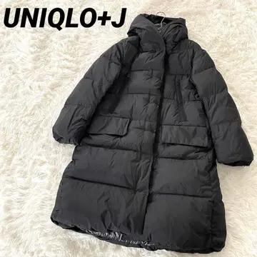 유니클로+J 롱 다운 코트 M 블랙 질 샌더 숄카라
