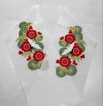 미사용 t-041 장식용 깃 자수 후리소데 성인식 송죽매 학