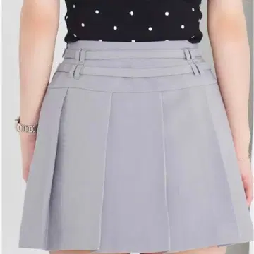더블 벨트 플리츠 미니 스커트 그레이 M