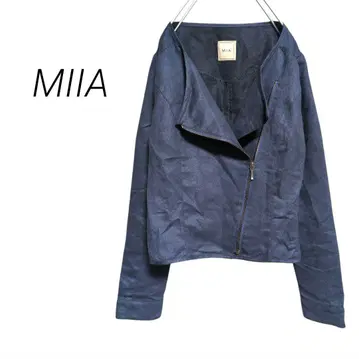 [미아] 싱글 라이더 자켓 노카라 자켓 2way 네이비