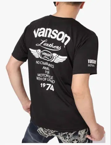vanson VS21834 블랙 T셔츠