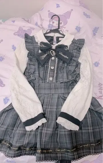 LIZLISA 백 카슈쿨 셋업 블랙 체크