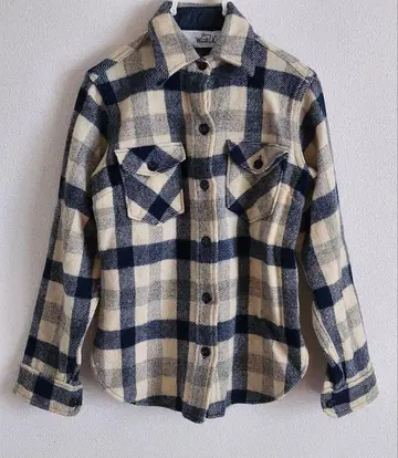 70s 울 리치 울 셔츠 USA제 올드 빈티지 블록 체크