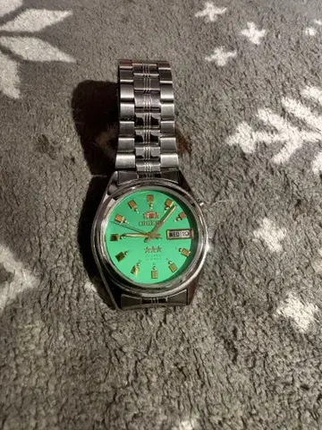 ORIENT 자동 와인딩 손목시계 민트 그린