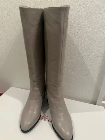 cava cava 베이지 가죽 롱 부츠 23.5cm