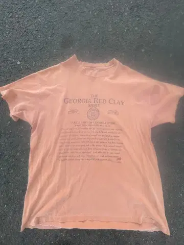 90s 조지아 레드 클레이 T셔츠 오렌지 구제 의류