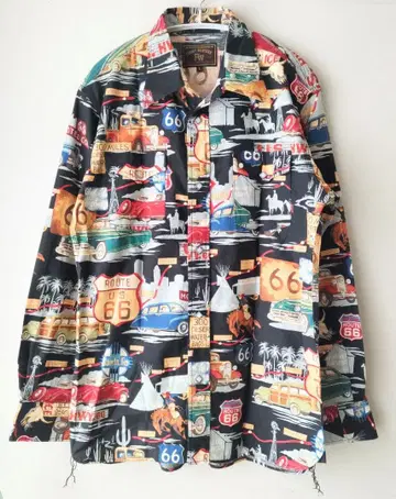 FUNNY WESTERN 웨스턴 셔츠 L 긴팔 USA 올 패턴