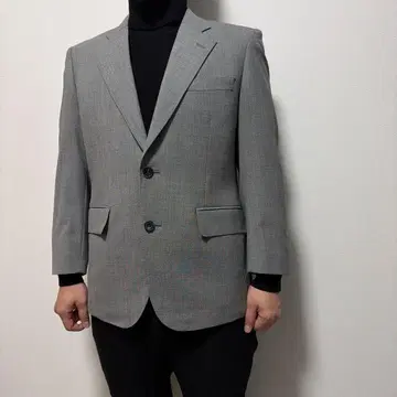 그레이 비즈니스 자켓 싱글 버튼