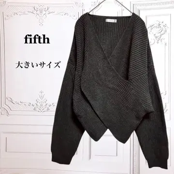 피프스 ] 리브 니트 스웨터 [ F ] 그레이 카슈쿨 빅 플레어 소매