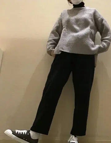 택 포함 새상품 무인양품 니트 코듀로이 와이드 팬츠 S 사이즈