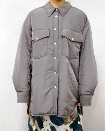 CHIGNON 시뇽 충전솜 셔츠 자켓 나일론 그레이 프리 사이즈
