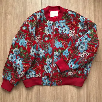 [ manana suerte ] 고블랑 직조 지퍼 블루종 레드