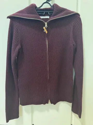 BEAUTY&YOUTH 버건디 더블 지퍼 니트