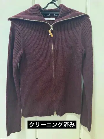 BEAUTY&YOUTH 버건디 더블 지퍼 니트