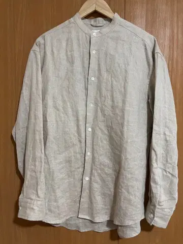 ABAHOUSE 린넨 밴드 카라 셔츠 46 베이지