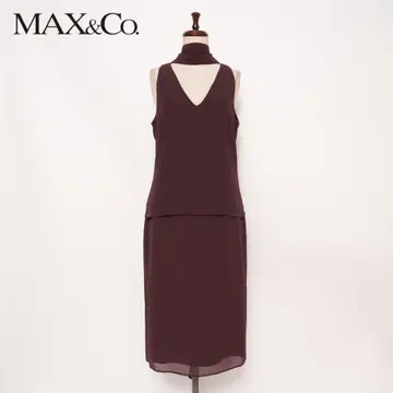 새상품급 MAX&Co. 셋업 스커트 퍼플 사이즈 44*HD1083