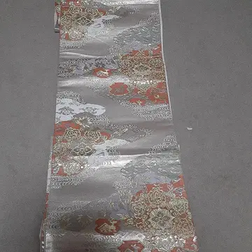후쿠로 오비 순수 실크 사슴 꽃 문양