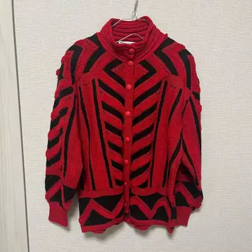 * [ 새상품급 ] 빈티지 쇼와 레트로 빨간색 니트 가디건*