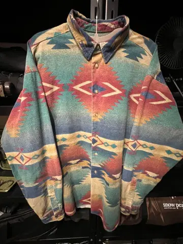 빈티지 네이티브 무늬 긴팔 셔츠 L USA 제조