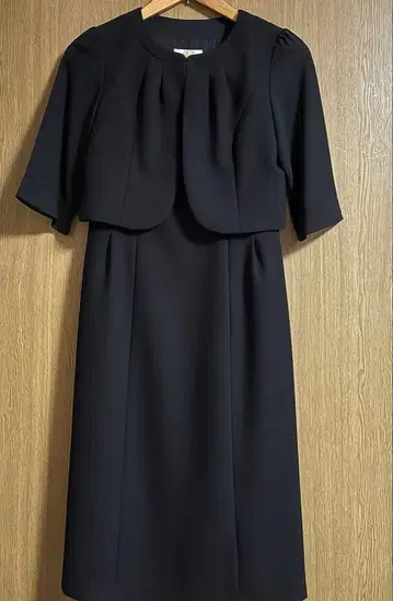 블랙 원피스 수트 반팔 칠부 소매 상복 예복 포멀 드레스