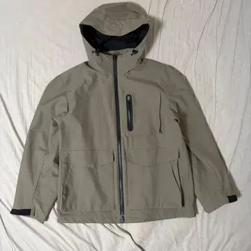 ADAM ET ROPE 카키 후드 부착 마운틴 파카