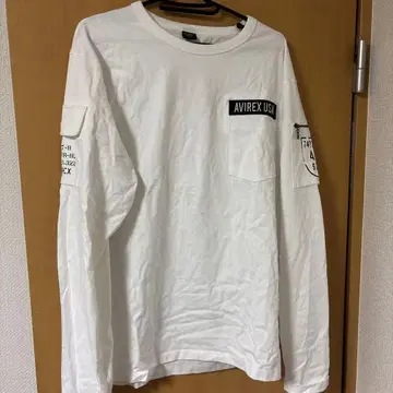 AVIREX 롱 슬리브 T셔츠 XL 화이트