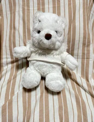 디즈니 복슬복슬 화이트 푸우 후드 부착