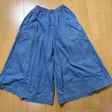 코튼하우스아야 데님 와이드 팬츠 허리밴딩