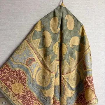 ETRO 에트로 대형 스톨 페이즐리 정사각형 실크 울