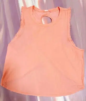 룰루레몬 프릴 달린 오렌지 탱크탑