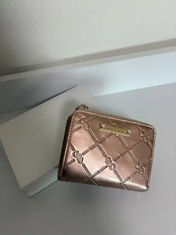 이단 접이식 지갑 핑크 골드 Pinky&dianne