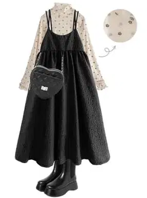 통굽 사이드 고어 가죽 부츠