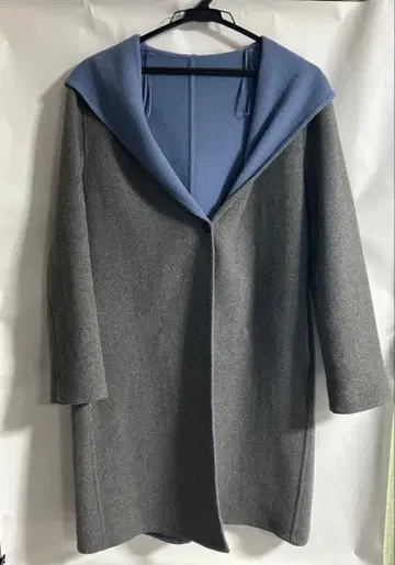 유니클로 더블 페이스 후디드 코트 S