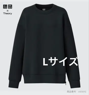 유니클로 x 띠어리 울트라 스트레치 드라이 맨투맨 풀오버 블랙 L