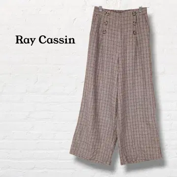 레이 카즌 하운드투스 패턴 와이드 팬츠 [ F ] 울 혼방 브라운 계열