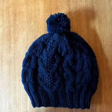핸드메이드 니트 모자 네이비