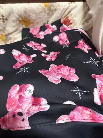 TRAVAS 핑크 곰 후드 부착 자켓 프리 사이즈