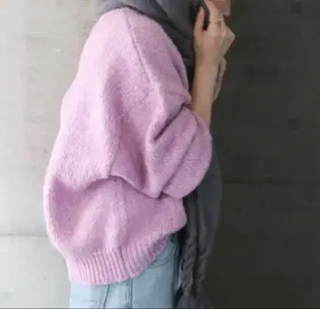 ungrid 컬러 모헤어 혼방 루즈 니트 핑크