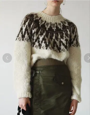 TODAYFUL 노르딕 핸드 니트 아이보리/브라운