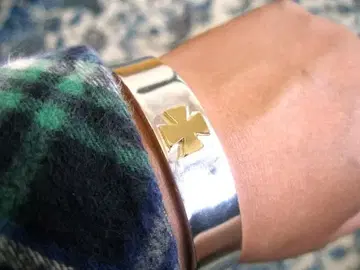 니오 조각 [ 골드 아이언 크로스 평타 뱅글 ] 핸드메이드113b