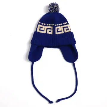 RACAL 울 혼방 플라이트 캡 폼폼 귀마개 니트 모자 비니